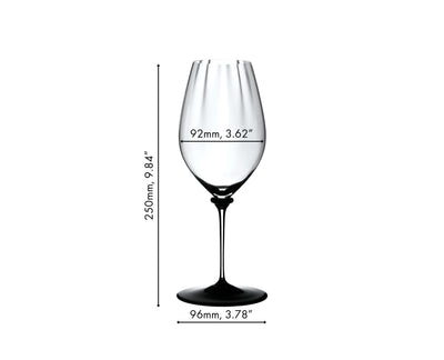 Riedel 4-Piece Fatto A Mano Performance Riesling Wine Glass with Black Base, 22 Oz