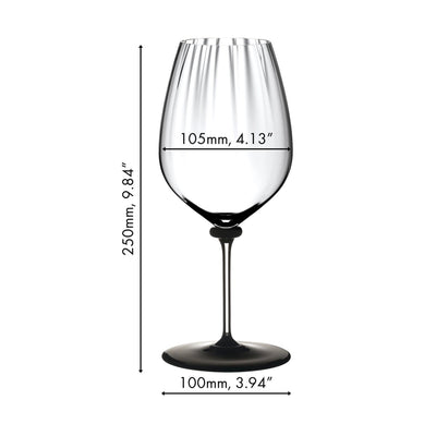 Riedel Fatto A Mano Performance Cabernet/Sauvignon Wine Glass with Black Base, 28 Oz