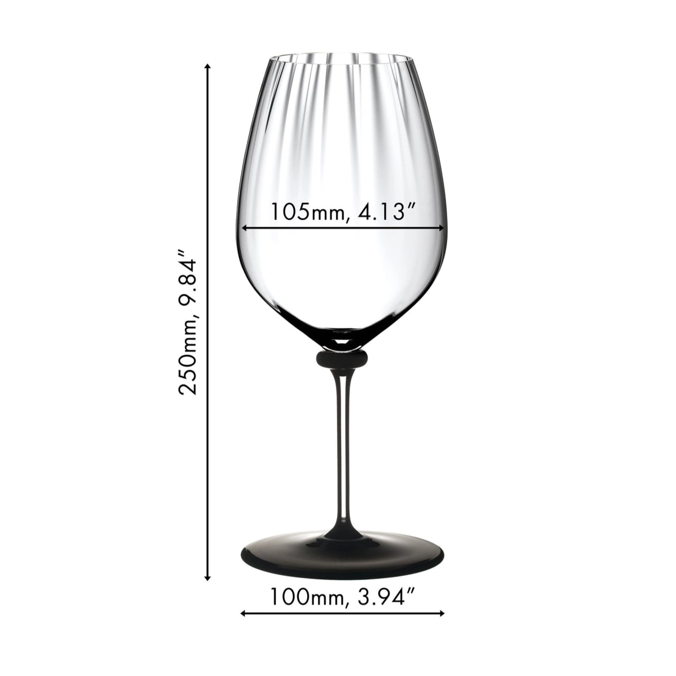 Riedel Fatto A Mano Performance 4-Piece Cabernet/Sauvignon Wine Glass with Black Base Set, 28 Oz - Kitchen Universe