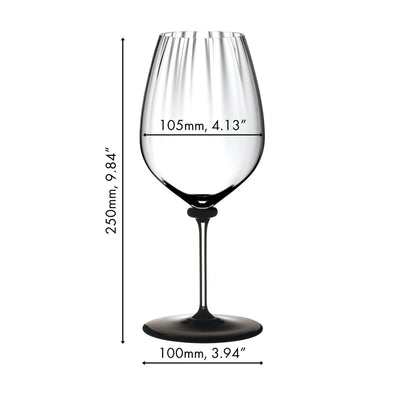 Riedel Fatto A Mano Performance 4-Piece Cabernet/Sauvignon Wine Glass with Black Base Set, 28 Oz - Kitchen Universe