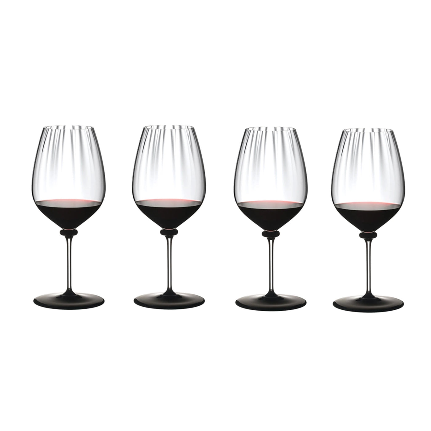 Riedel Fatto A Mano Performance 4-Piece Cabernet/Sauvignon Wine Glass with Black Base Set, 28 Oz - Kitchen Universe