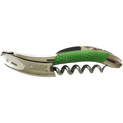 Laguiole en Aubrac Deluxe Sommelier Waiter's Corkscrew with Juma Green Handle - Kitchen Universe