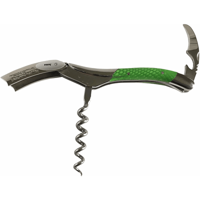 Laguiole en Aubrac Deluxe Sommelier Waiter's Corkscrew with Juma Green Handle - Kitchen Universe