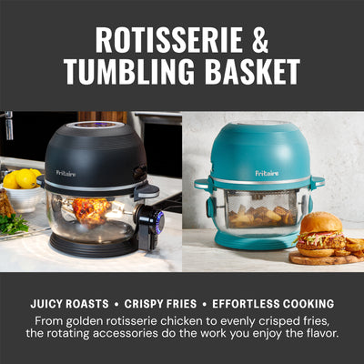 Fritaire Self-Cleaning Glass Bowl Air Fryer, 5-Qt, Mauve Rose
