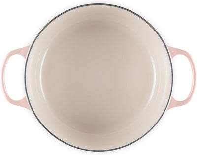 Le Creuset Enameled Cast Iron Shallow Round Dutch Oven, 5.5-Quart, Peche - Kitchen Universe