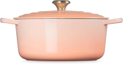 Le Creuset Signature Enameled Cast Iron Round Dutch Oven, 7.25-Quart, Peche - Kitchen Universe