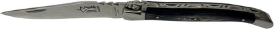 Arbalete Genes David Laguiole Multi-Purpose Folding Knife With Stainless Steel Spring, Buffalo Horn Handle And Polished Stainless Steel Bolster, 4.8-in