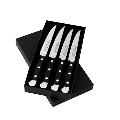 Gude Alpha 4-Piece Steak Knife With Black Hostaform Handle Set - Kitchen Universe