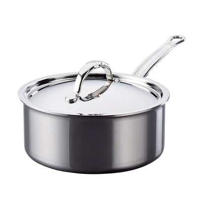 Hestan NanoBond Titanium Stainless Steel Sauce Pan With Lid, 3-Quart - Kitchen Universe