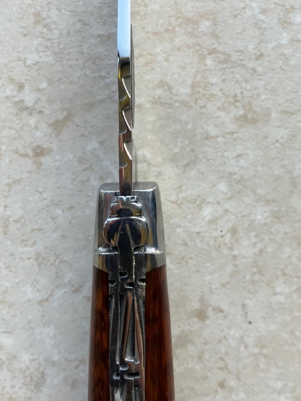 Arbalete Genes David Laguiole Multi-Purpose Folding Knife With Amourette Snakewood Handle And Polished Stainless Steel Bolster, 4.8-in
