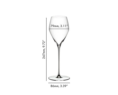 Riedel Veloce 2-Piece Crystal Champagne Wine Glass, 11 Oz