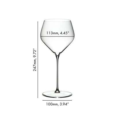 Riedel Veloce 4-Piece Crystal Chardonnay Wine Glass Set, 23 Oz
