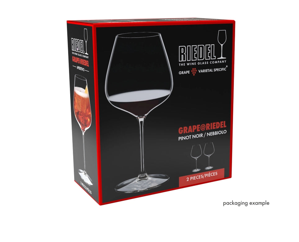 Riedel Grape@Riedel 4-Piece Crystal Pinot Noir/Nebbiolo/Aperitivo Wine Glass Set, 25 Oz