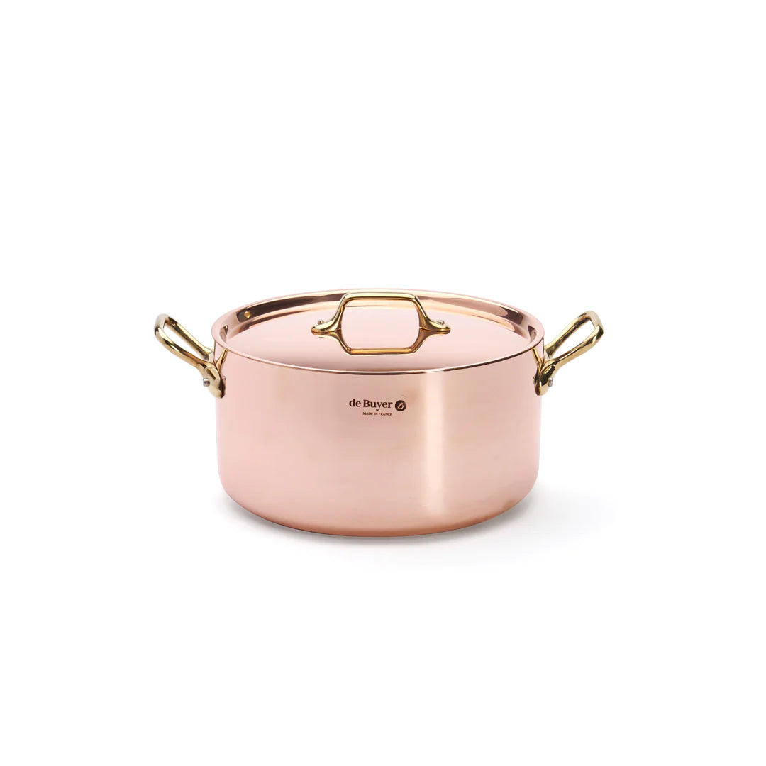 de Buyer Inocuivre Service Copper 5-Piece Cookware Set with Brass Handles - Kitchen Universe