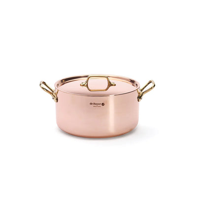 de Buyer Inocuivre Service Copper 5-Piece Cookware Set with Brass Handles - Kitchen Universe