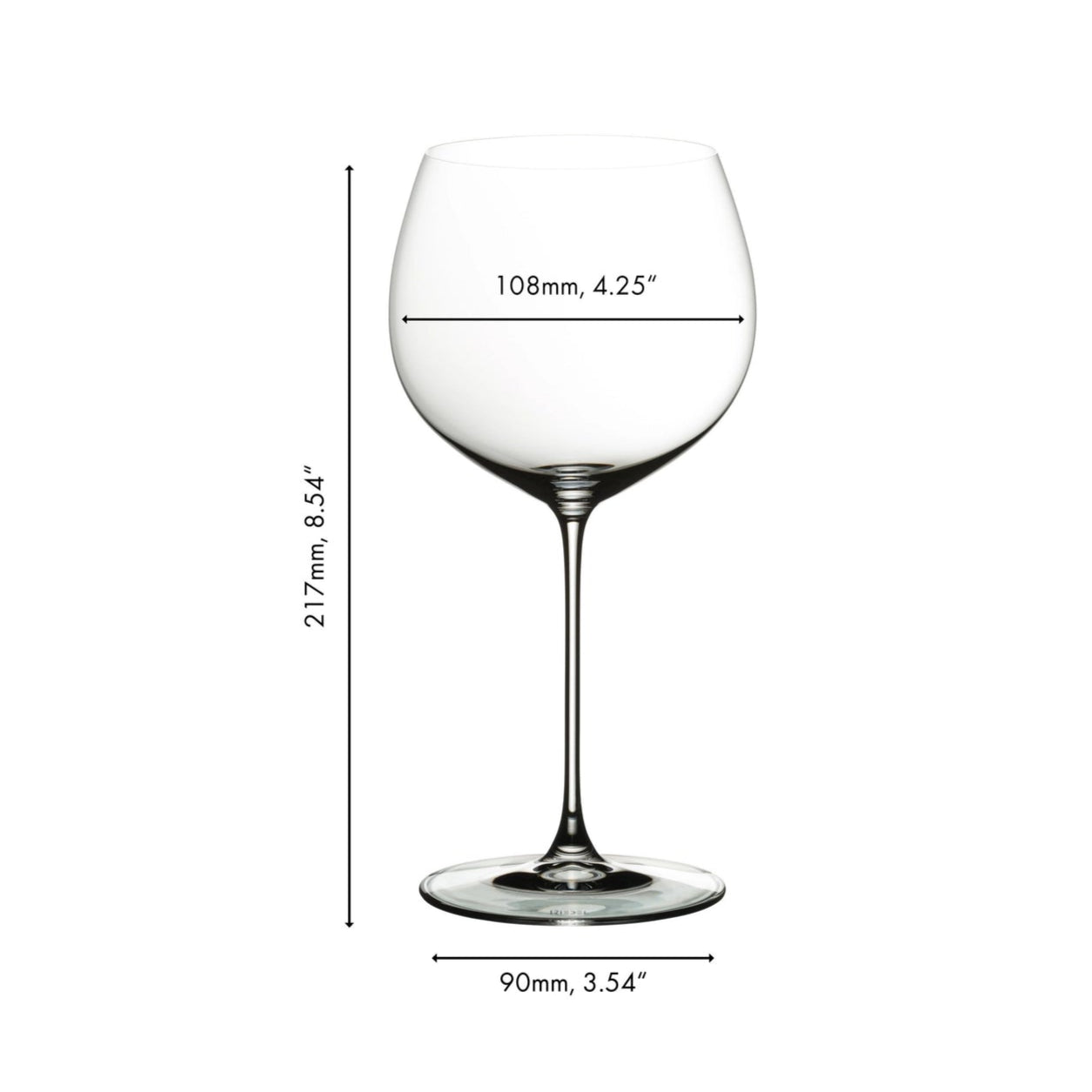 Riedel Veritas 4-Piece Crystal Chardonnay Wine Glass Set, 23 Oz
