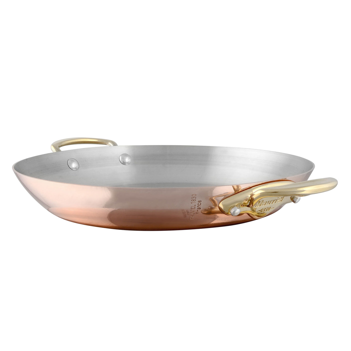 Mauviel M'heritage M150B Copper Round Pan with Brass Handles, 6.3-in. - Kitchen Universe