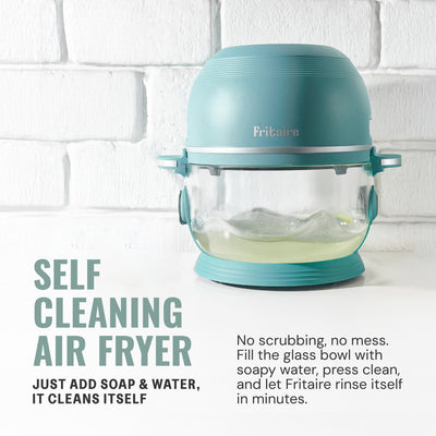Fritaire Self-Cleaning Glass Bowl Air Fryer, 5-Qt, Mauve Rose