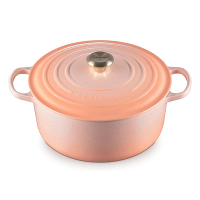 Le Creuset Signature Enameled Cast Iron Round Dutch Oven, 7.25-Quart, Peche - Kitchen Universe