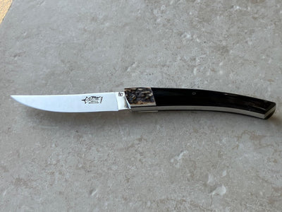 Arbalete Genes David Luxury Fully Forged Steak Knives 6-Piece Set with Buffalo Handles And Ram Horne Bolsters, 4.25-Inches