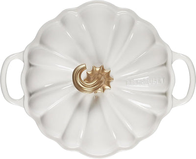 Le Creuset Figural Pumpkin Cocotte 4-Quart, White & Gold Figural Knob - Kitchen Universe