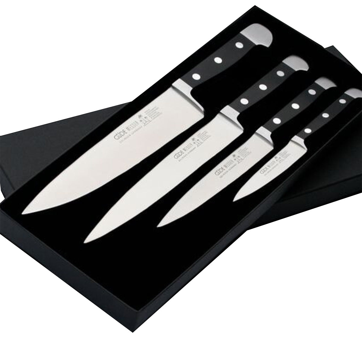 Gude Alpha Series 4-Piece Knife With Black Hostaform Handle Set - Kitchen Universe