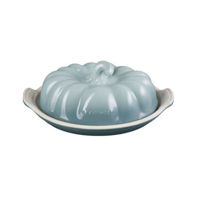 Le Creuset Pumpkin Butter Dish 6" x 4.25", Sea Salt - Kitchen Universe