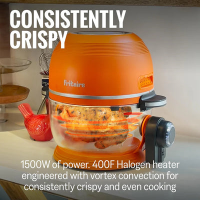 Fritaire Self-Cleaning Glass Bowl Air Fryer, 5-Qt, Cherry - Kitchen Universe