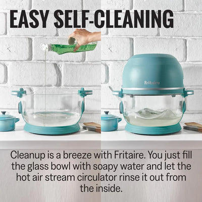 Fritaire Self-Cleaning Glass Bowl Air Fryer, 5-Qt, Cherry - Kitchen Universe