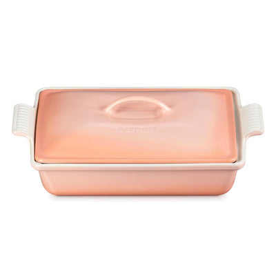 Le Creuset Heritage Stoneware Rectangular Casserole With Lid, 4-Quart, Peche - Kitchen Universe