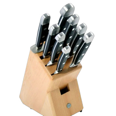 Gude Alpha Series 10-Piece Knife Block Set, Black Hostaform Handle - Kitchen Universe