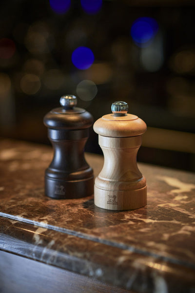 Peugeot Bistro Duo Chocolate & Natural Pepper Pepper & Salt Mill Set, 4-in - Kitchen Universe