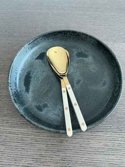Sabre Bistrot Gold Rice Spoon, Ivory