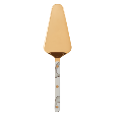 Sabre Bistrot Gold Tart Server, Dune Ivory - Kitchen Universe