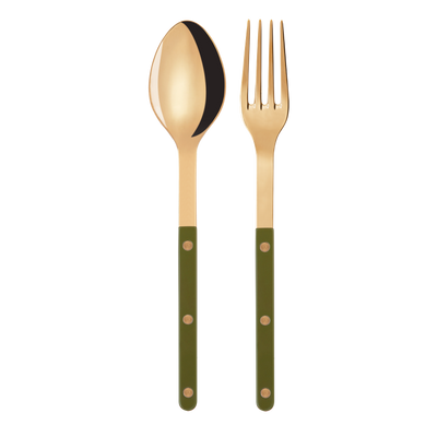 Sabre Bistrot Gold Serving Set, Green Fern - Kitchen Universe