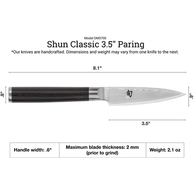 Shun Classic Paring Knife, 3.5-in. - Kitchen Universe