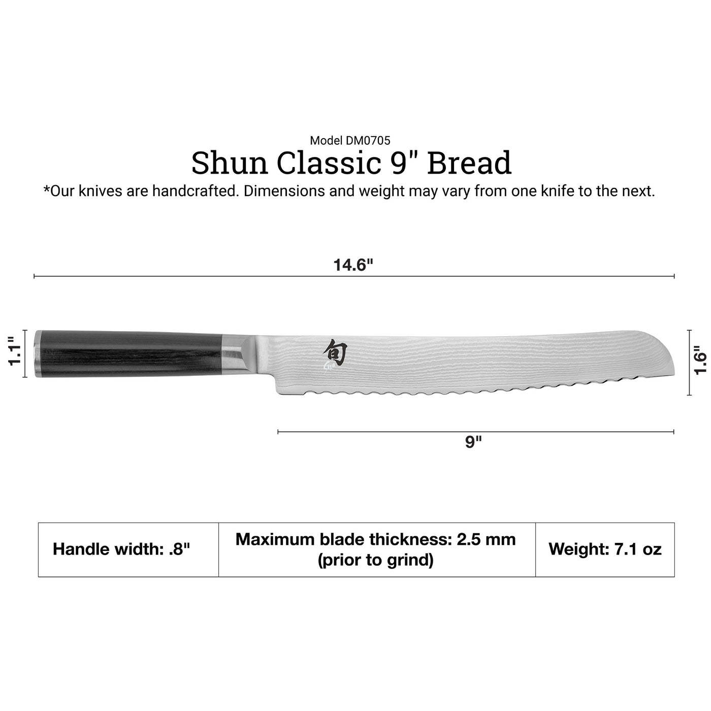 Shun Classic Bread Slicing Knife 9-in - Kitchen Universe