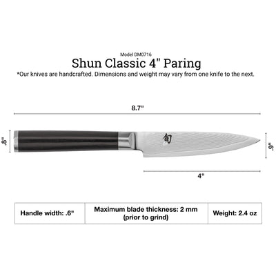 Shun Classic Paring Knife, 4-in. - Kitchen Universe
