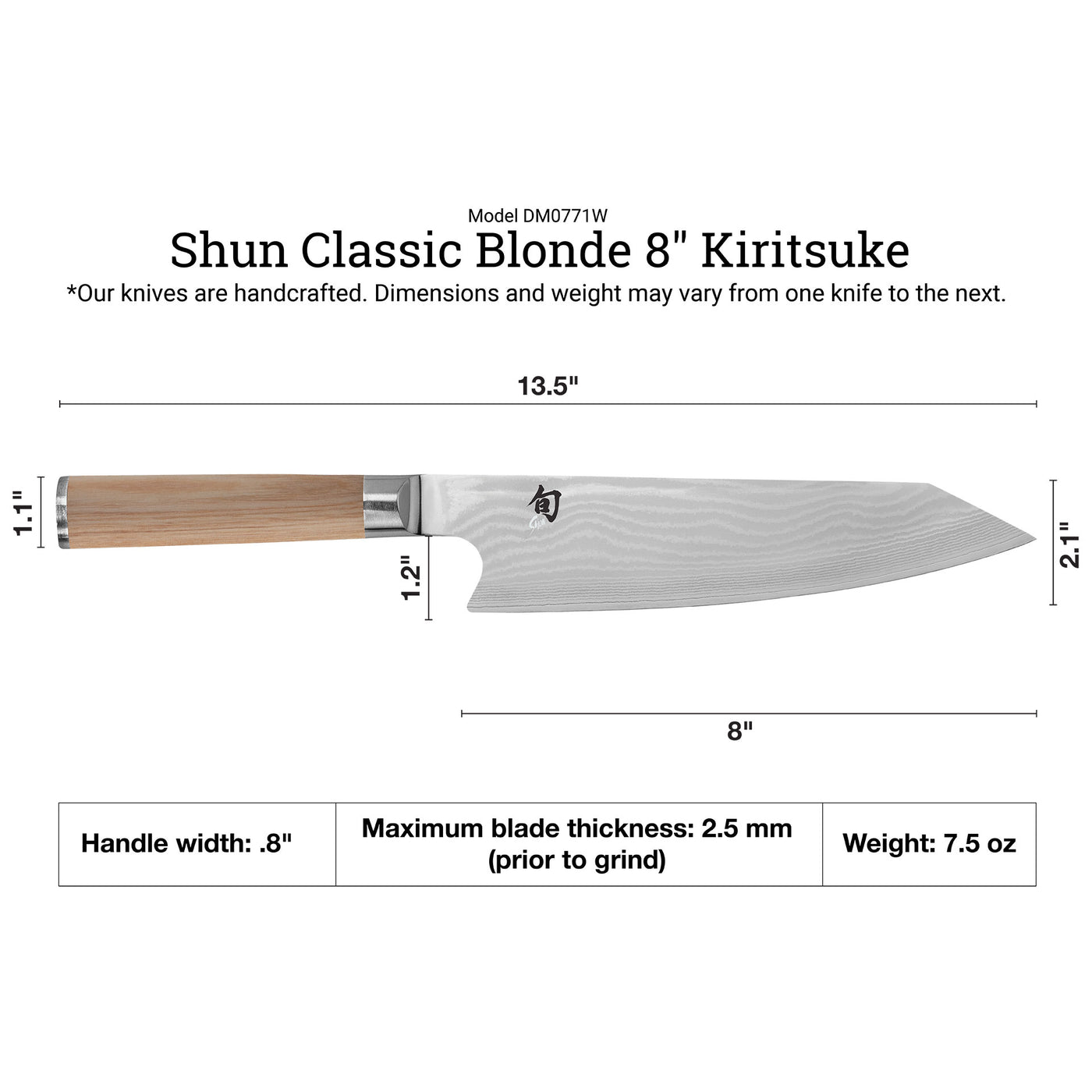 Shun Classic Blonde Kiritsuke Knife, 8-in - Kitchen Universe
