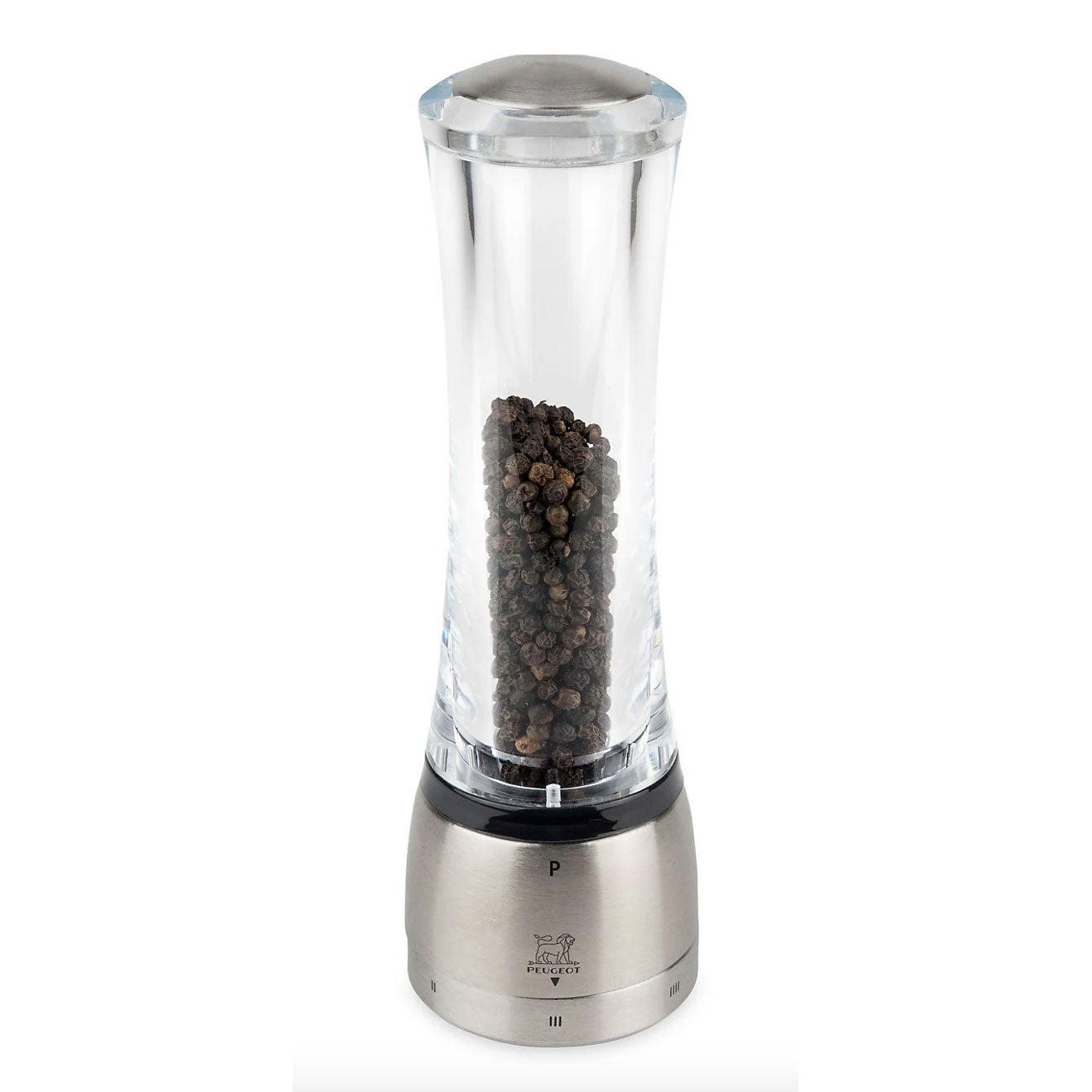 Peugeot Daman u'Select Acrylic and Stainless Steel Pepper Mill, 8-in - Kitchen Universe