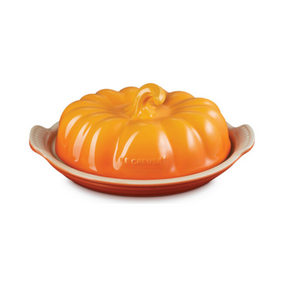 Le Creuset Pumpkin Butter Dish 6" x 4.25", Persimmon - Kitchen Universe