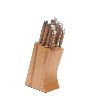 Gude Alpha Olive Series 9-Piece Knife Block Set, Olive Wood Handle - Kitchen Universe