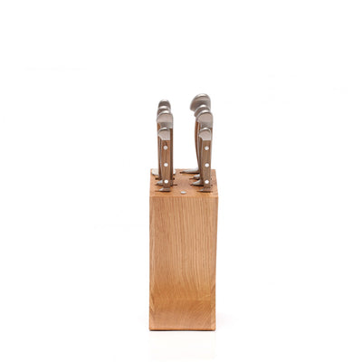 Gude Alpha Barrel Oak Series 9-Piece Knife Block Set, Oak Wood Handle - Kitchen Universe