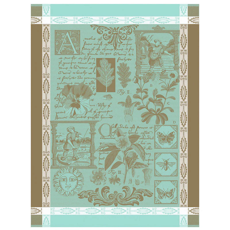 Le Jacquard Francais Herbier Tea Towel, 24 x 31-in, Blue - Kitchen Universe