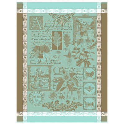 Le Jacquard Francais Herbier Tea Towel, 24 x 31-in, Blue - Kitchen Universe