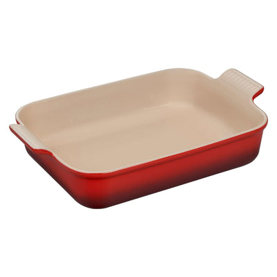 Le Creuset Heritage Stoneware Rectangular Dish, 12 x 9-Inches, Cerise - Kitchen Universe