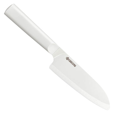 Kyocera Innovation Ceramic Santoku Knife White Handle, Newest Generation - Kitchen Universe