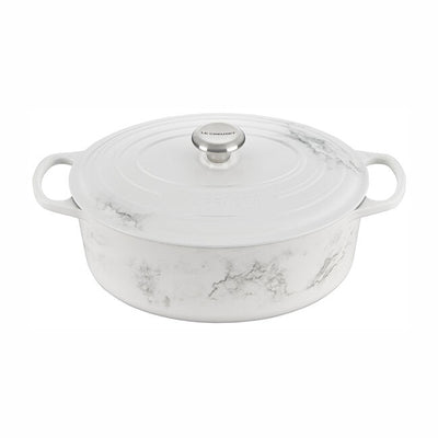 Le Creuset Signature Enameled Cast Iron Oval Dutch Oven, 6.75-Quart, Marble - Kitchen Universe