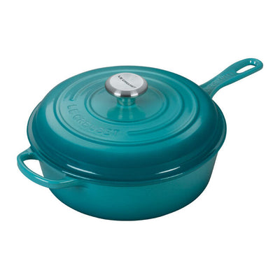 Le Creuset Signature Enameled Cast Iron Cassadou With Lid, 3.75-Quart, Caribbean - Kitchen Universe