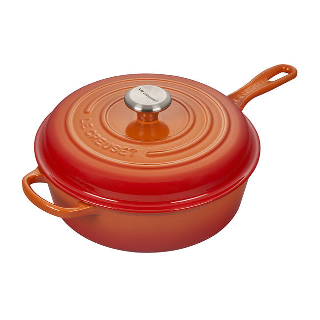 Le Creuset Signature Enameled Cast Iron Cassadou With Lid, 3.75-Quart, Flame - Kitchen Universe